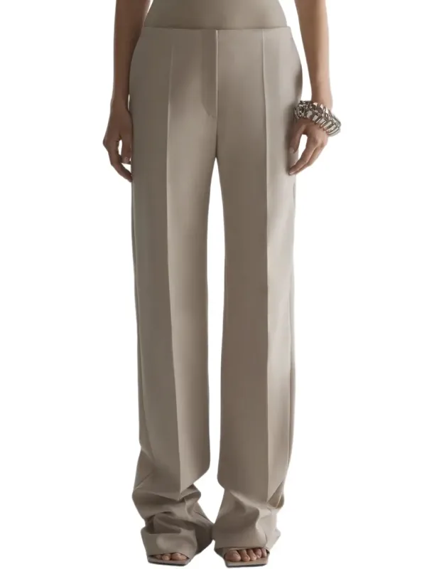 Wide-leg High-waist Trousers With Central Crease