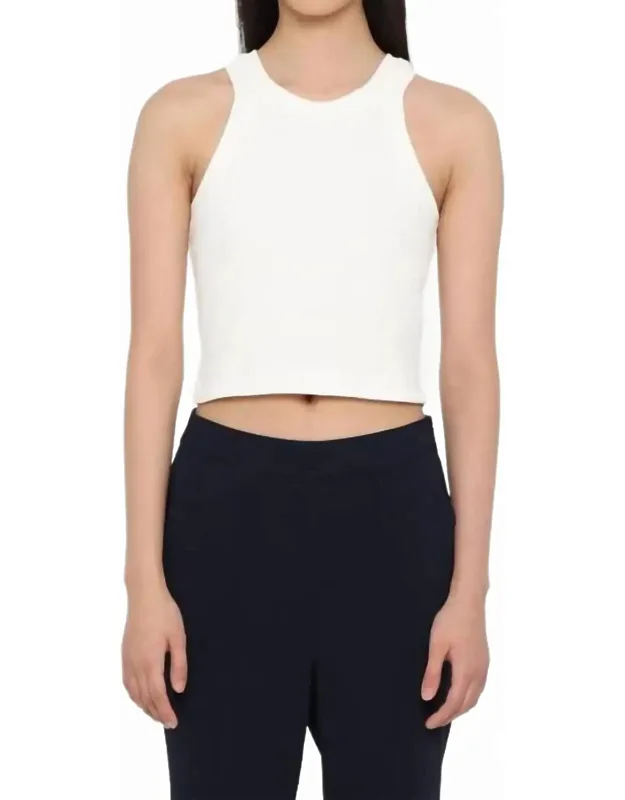 Cropped Racer Tank - Organic Cotton Slim Fit
