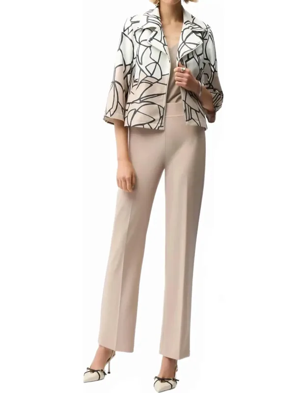 Faux Suede Abstract Swing Jacket