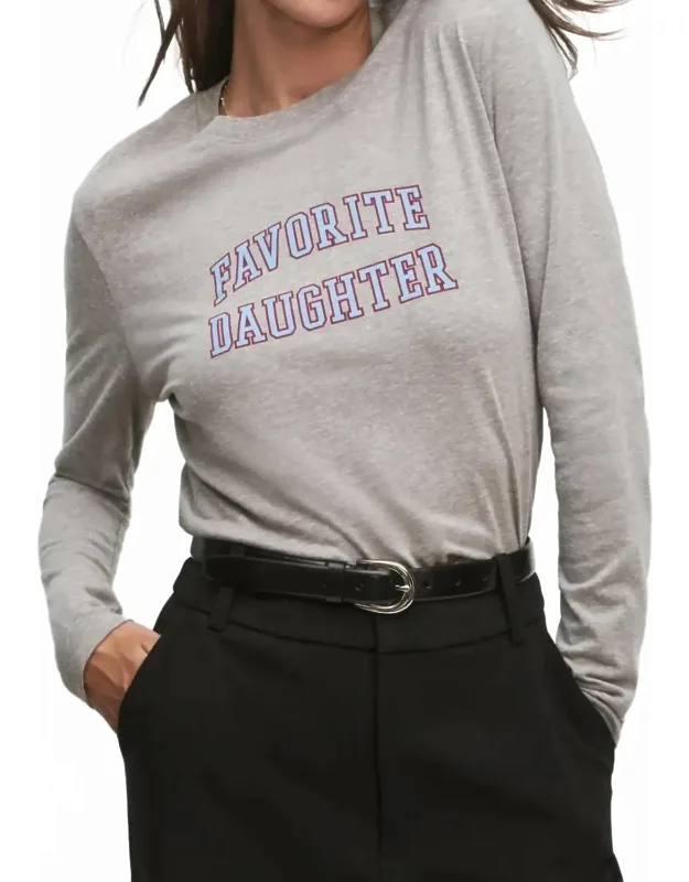 Cropped Collegiate Long Sleeve Tee