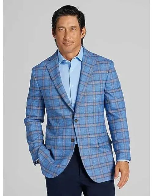 Big & Tall Modern Fit Windowpane Plaid Sport Coat