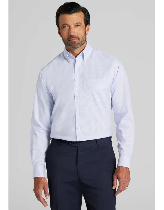 Tailored Fit Check Comfort Stretch Dress Shirt