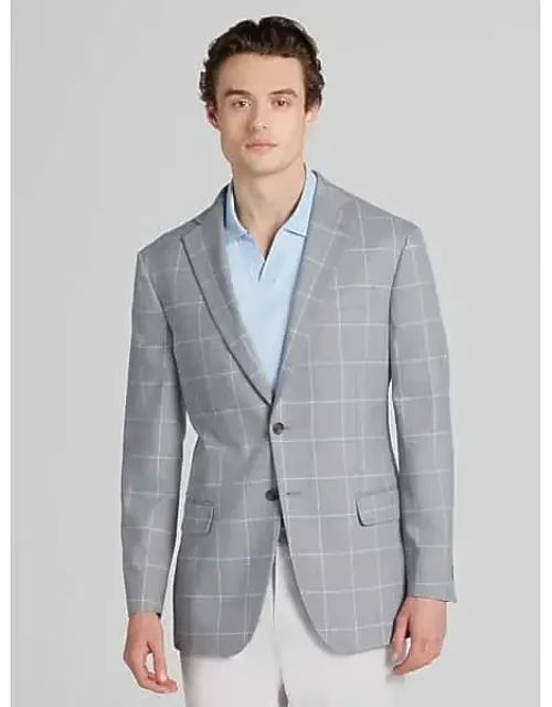 Modern Fit Windowpane Plaid Sport Coat