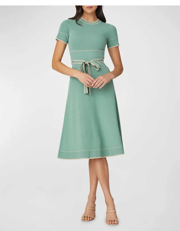 Ribbed A-line Midi Dress