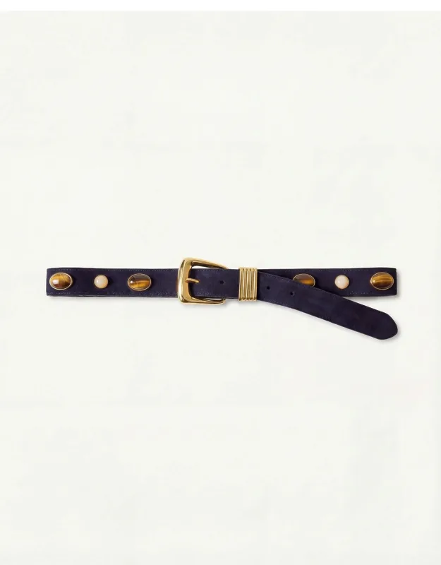 Arch Embellished Suede Belt