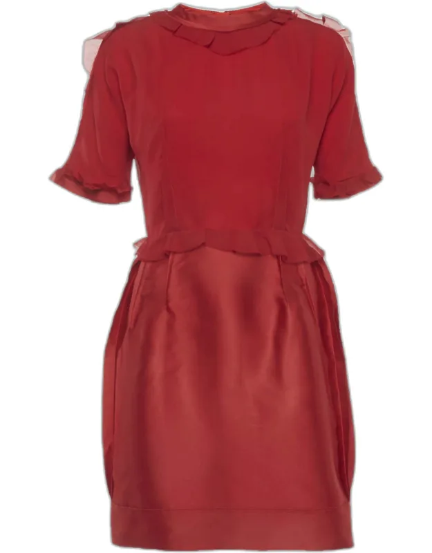 Crepe And Silk Mini Dress
