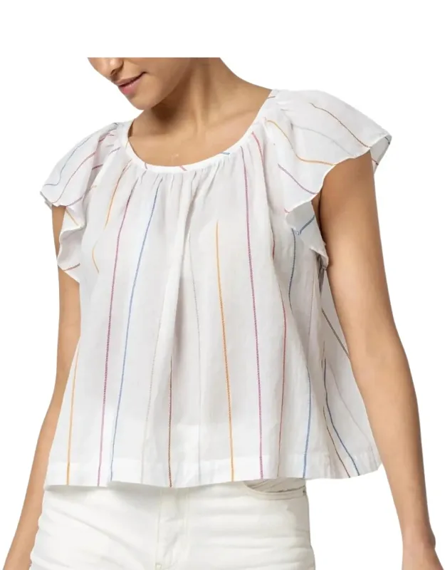 Shirred Short Sleeve Raglan Top
