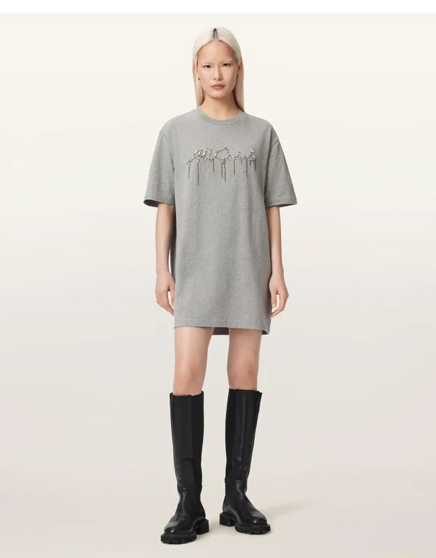 Chains Embellished T-shirt Mini Dress