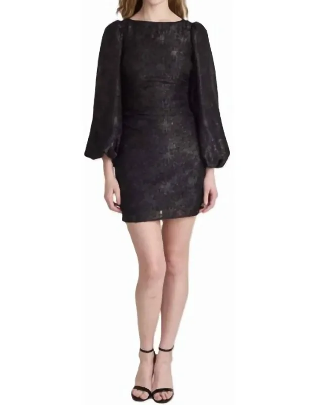 Rothschild Mini Dress - Breezy Shift With Long Sleeves And Boatneck