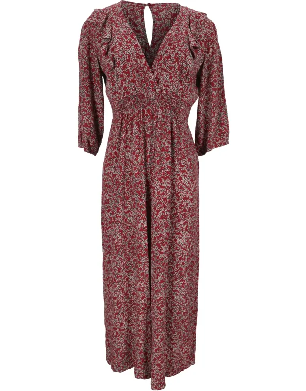 V-neck Printed Jumpsuit