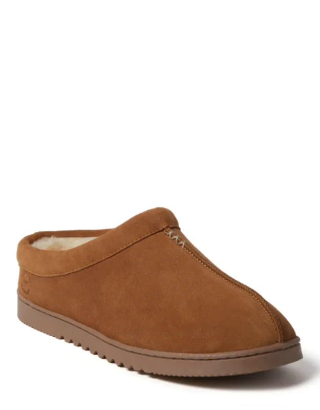 Dearfoams Dean Genuine Suede Clog With Temperature Regulation And Indoor/outdoor Outsoles