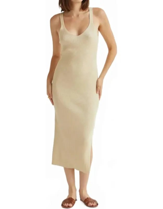 Ribbed Shimmer Sweater Knit Midi Dress