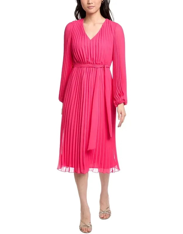 Accordion Pleated Midi Dress