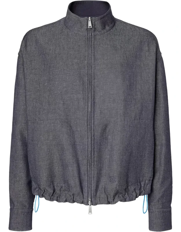 Reversible Denim Jacket With Embroidered Logo