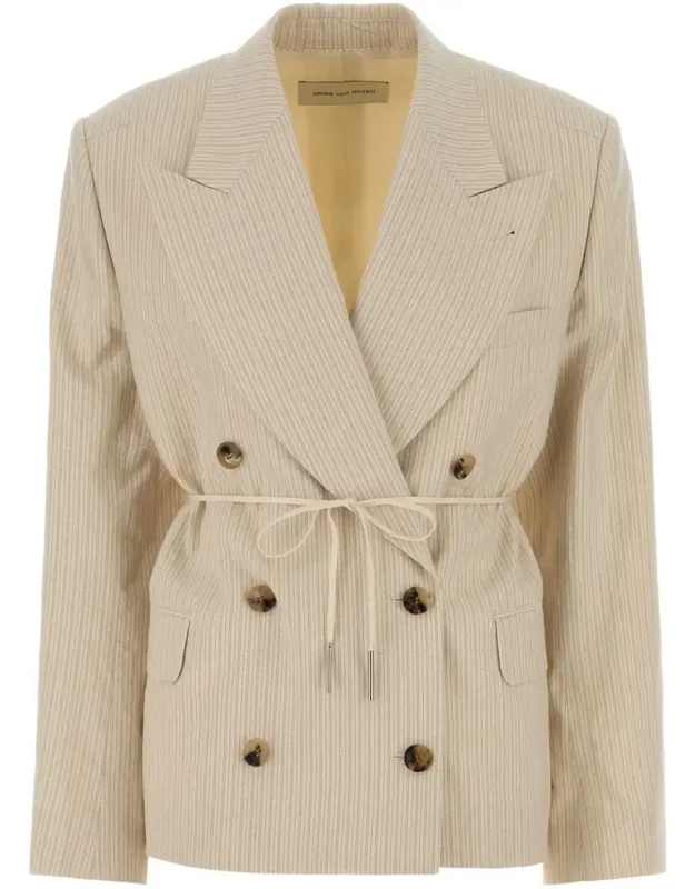 Embroidered Cotton Blend Blazer