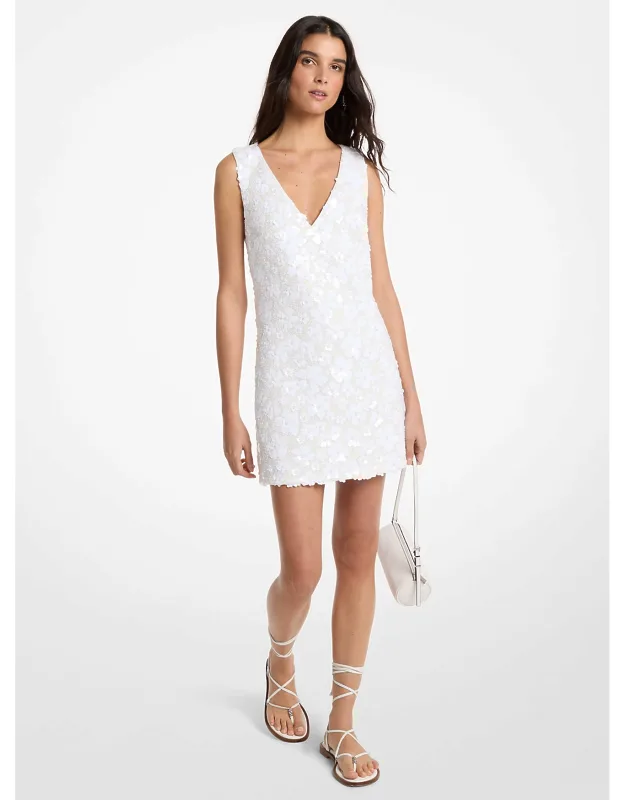 Floral Embellished Scuba Mini Dress