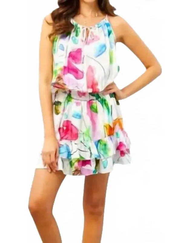 Floral Halter Mini Dress