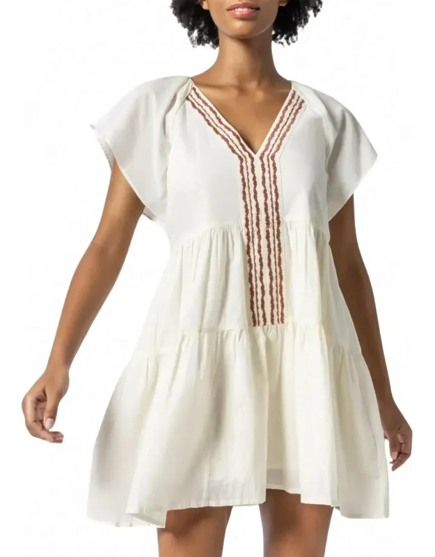Flutter Sleeve Tiered Dress