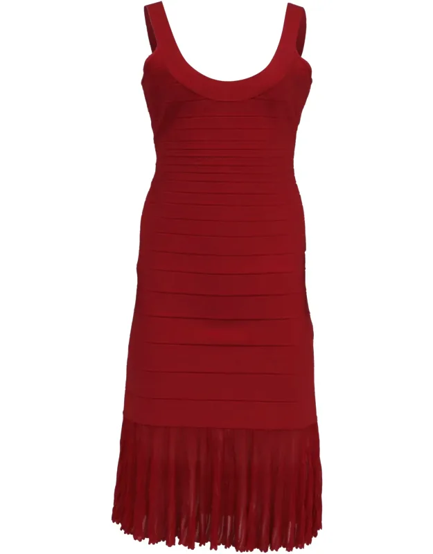 Bandage Pleated Midi Dress