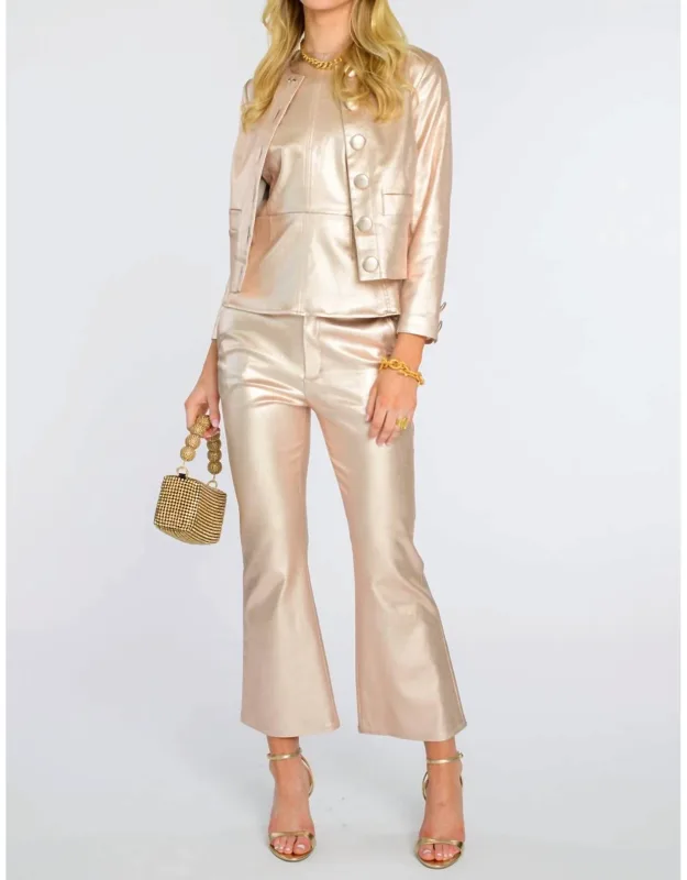 Flare Jeans In Metallic Denim