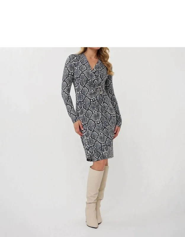Buckle City Long Sleeve Mini Dress