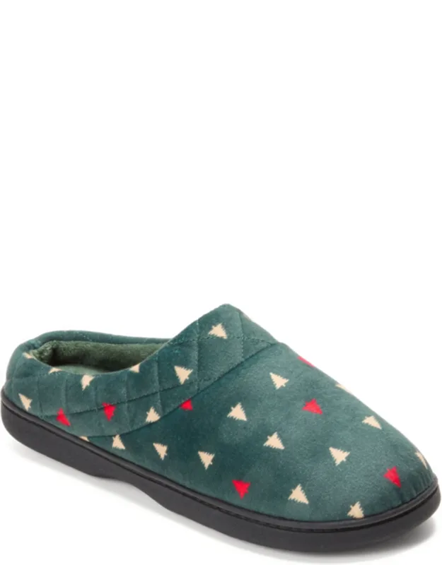 Darcy Quilted Cuff Velour Clog Slippers