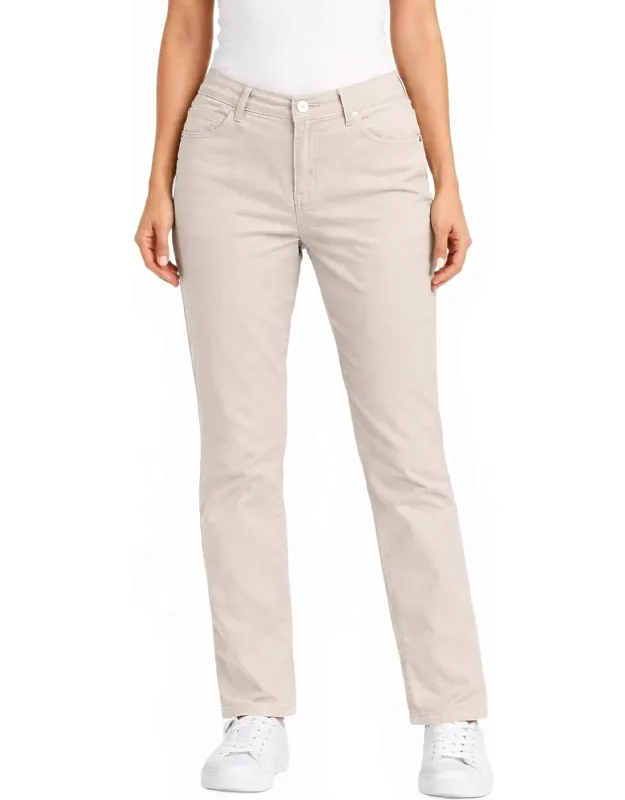 Zip Straight Leg Corduroy Pants With Slit