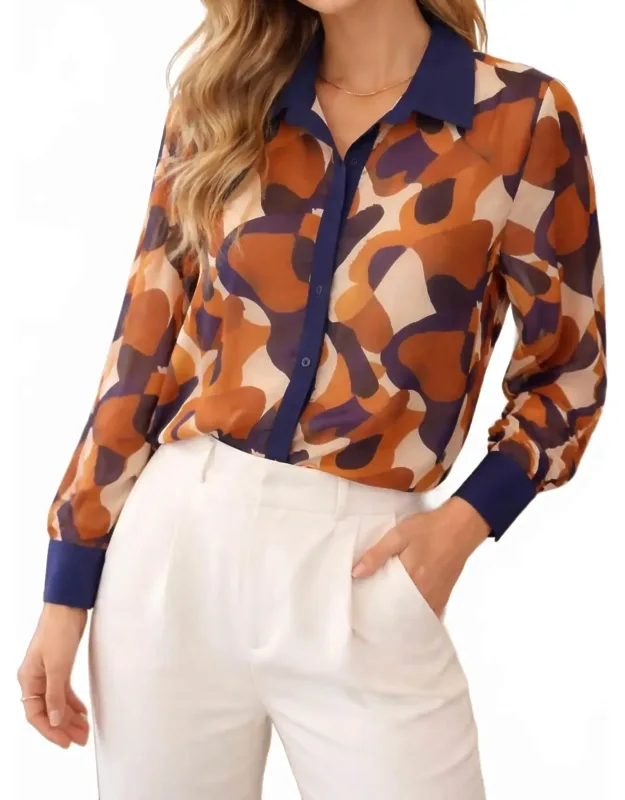 Sheer Overlay Lined Blouse