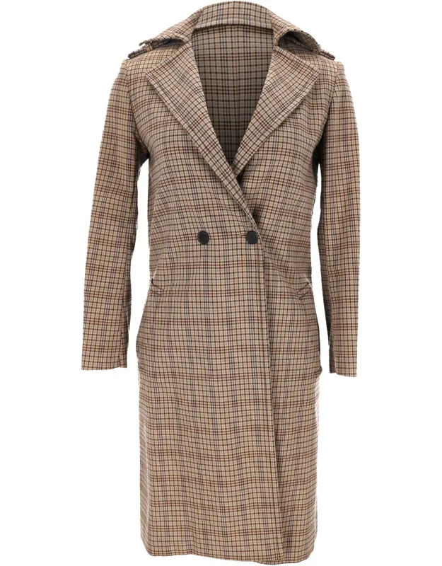 Plaid Double-breasted Coat