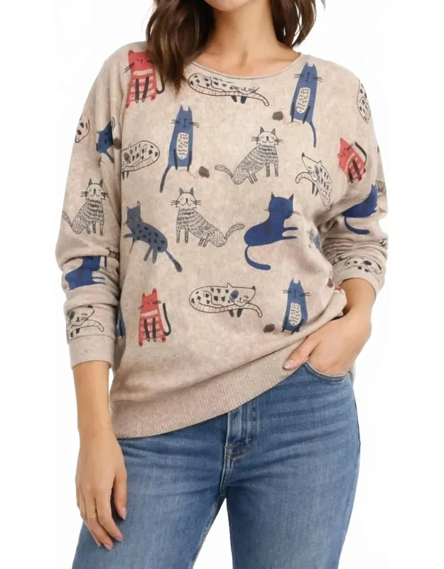 Cat Print Sweater