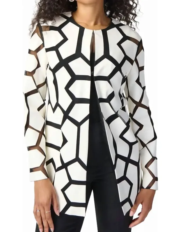 Lyssa Laser-cut Leatherette Jacket