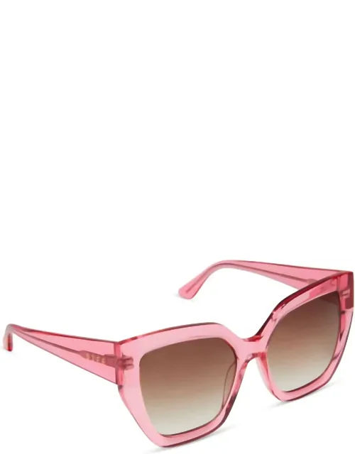 Blaire Sunglasses In Candy Pink Crystal Brown Gradient Sunglasses