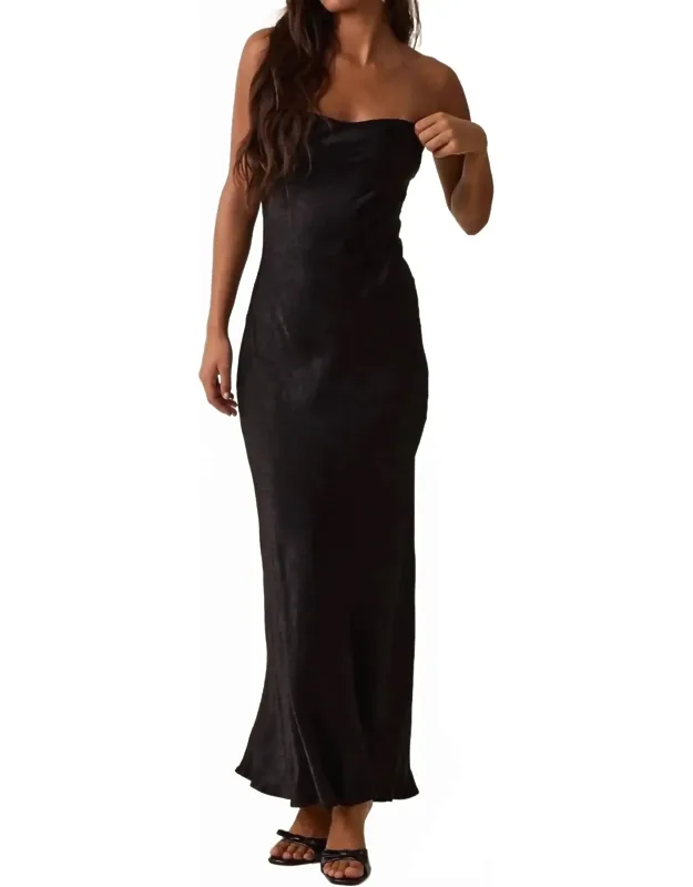 Lilibet Night Out Satin Tube Midi Dress