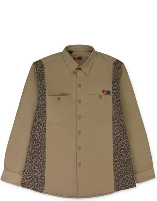 Contrast Leopard Print Shirt