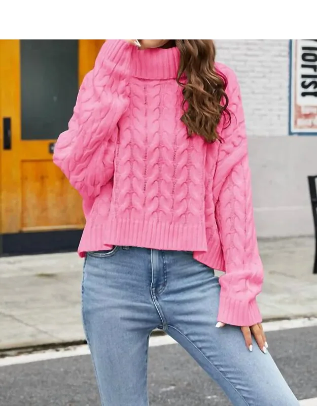Cable Knit Turtleneck Sweater