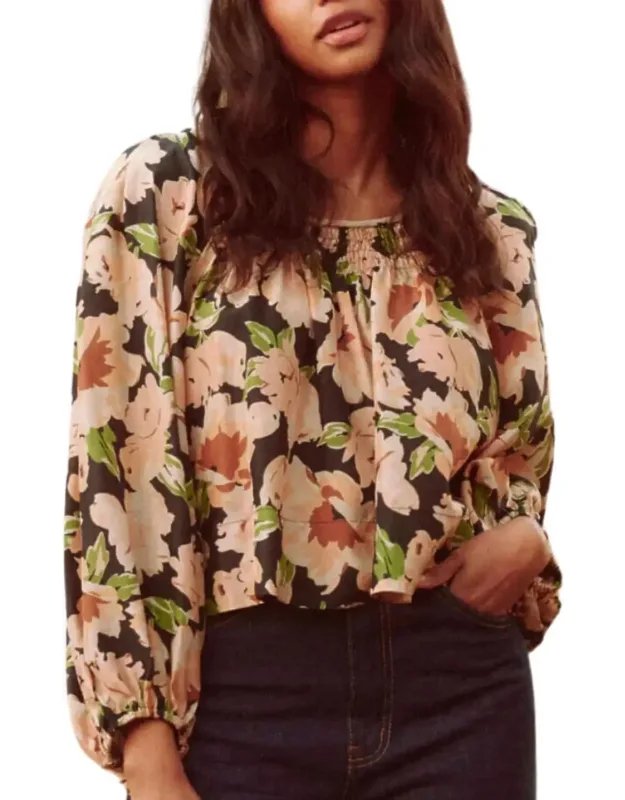 Magpie Top In Victorian Rose Print