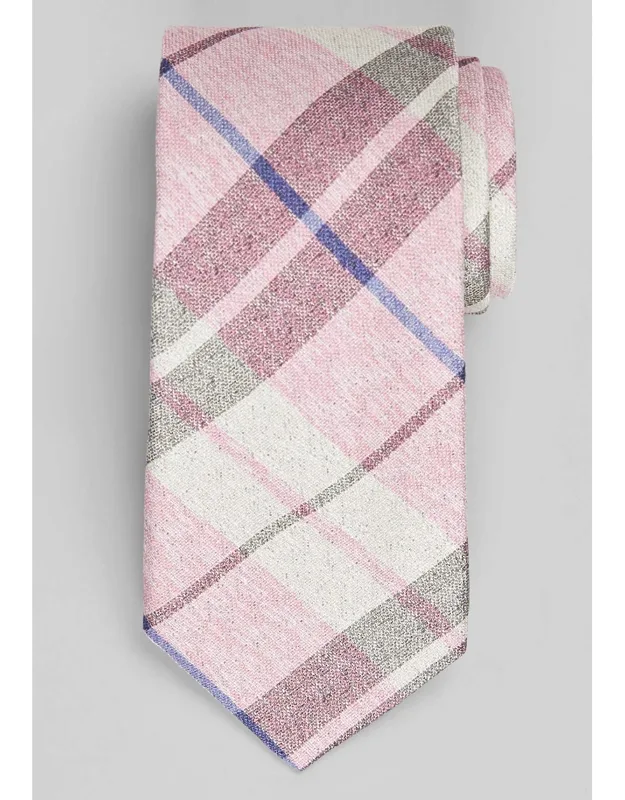 Textured Happy Plaid Silk Tie