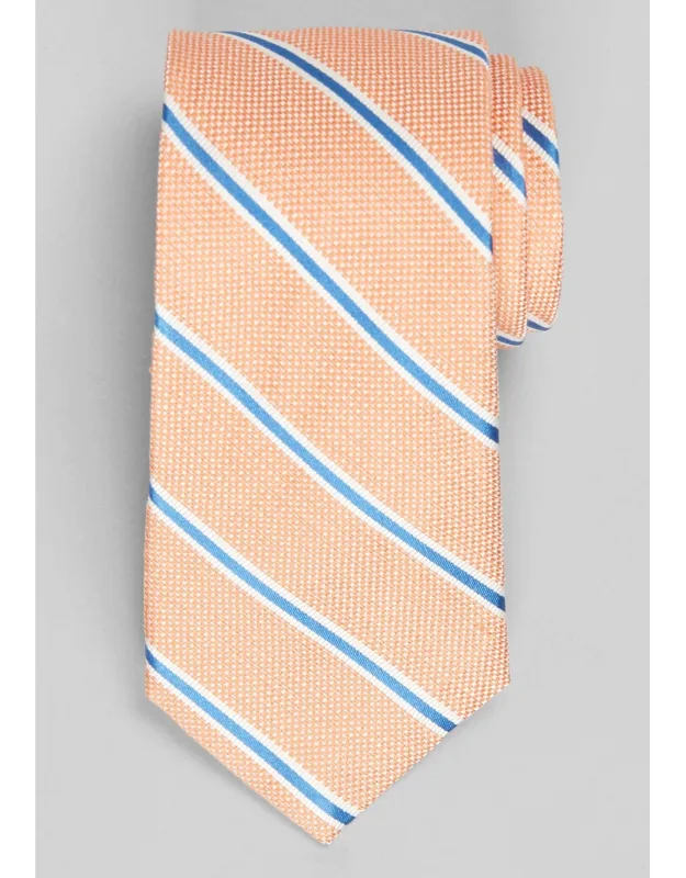 Reserve Collection Summer Oxford Stripe Silk-linen Blend Tie