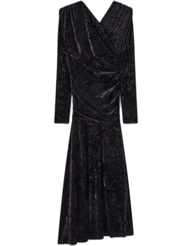 Velour Ruched Dress