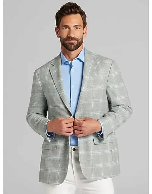 Modern Fit Plaid Sport Coat
