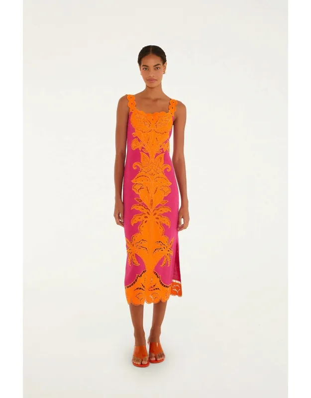 Cutwork Euroflax Premium Linen Midi Dress