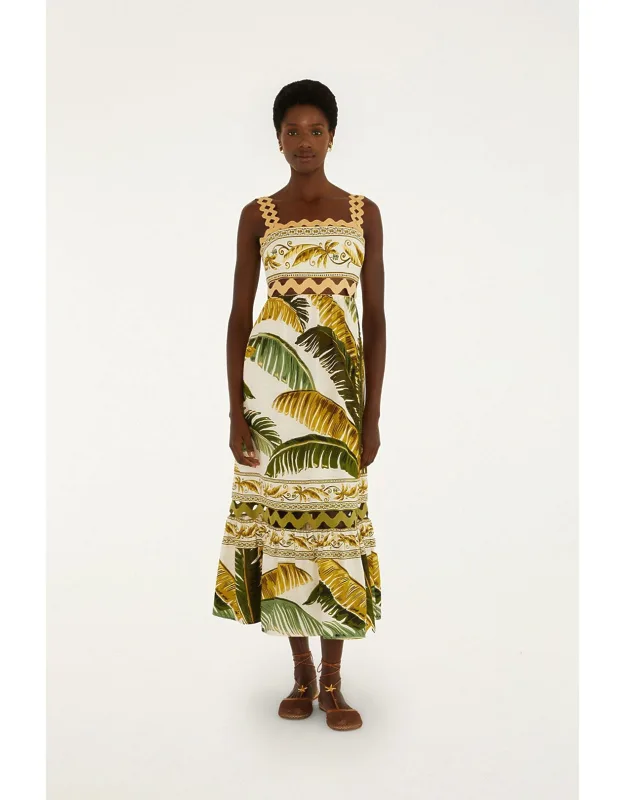 Wavy Trim Maxi Dress