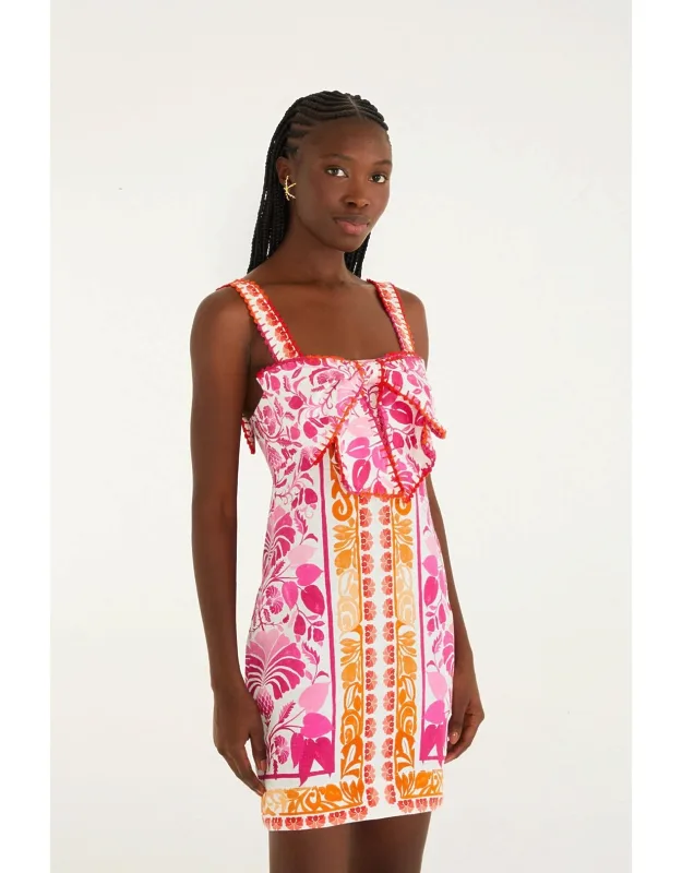Santorini Crochet Premium Linen Mini Dress