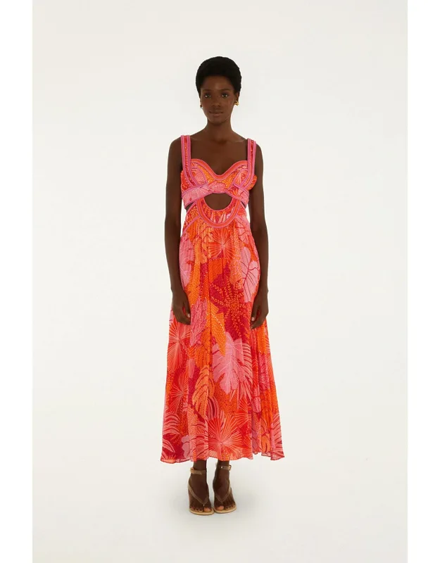 Delicate Forest Cut-out Maxi Dress