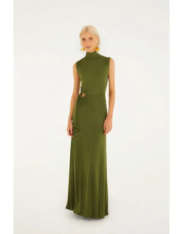 High Neck Cut-out Maxi Dress