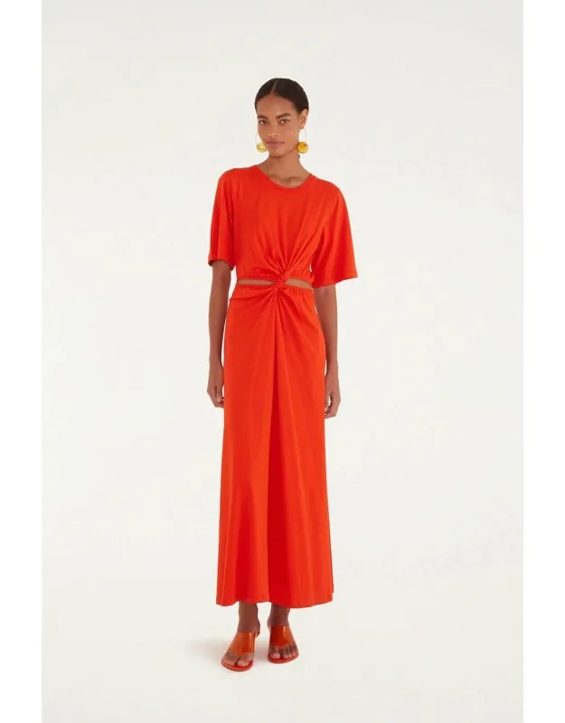 Artsy Flora Cut-out Organic Cotton Maxi Dress