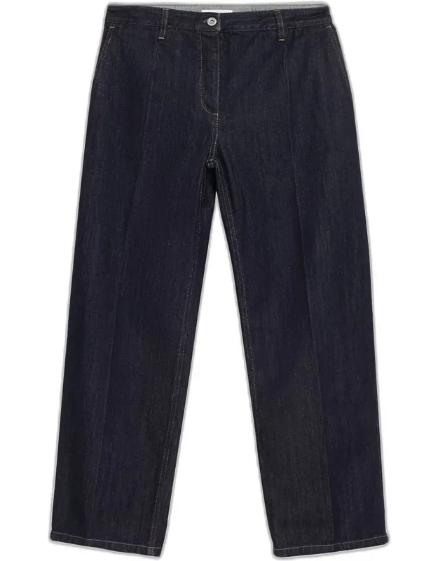 Creased Straight-leg Trousers