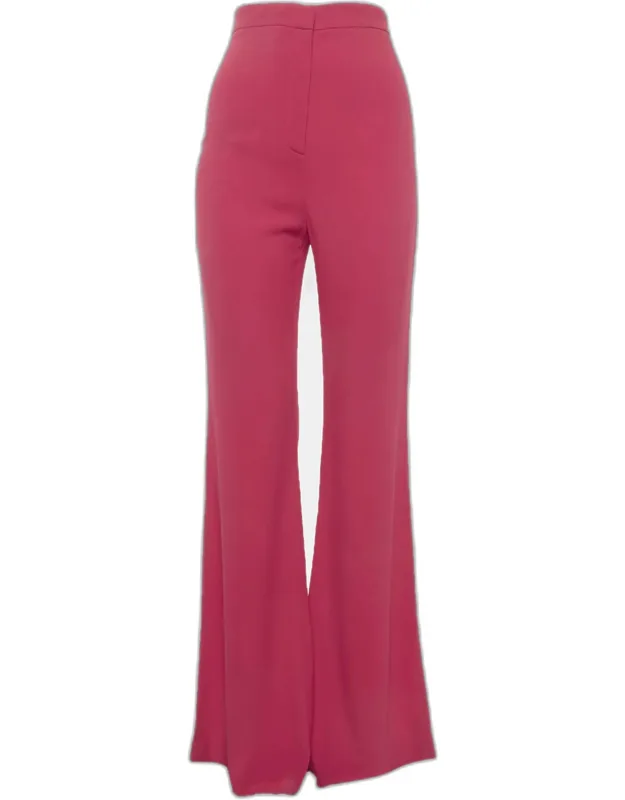 Crepe Flared Zip Up Trousers