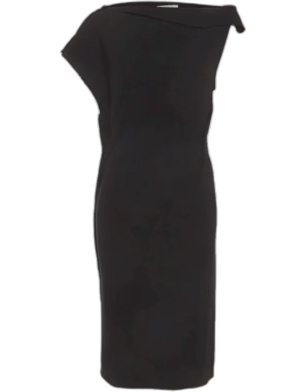 Asymmetric Draped Midi Dress