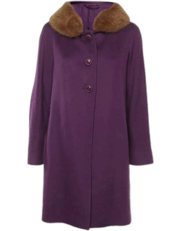 Wool And Fur Detail Mid-length Coat